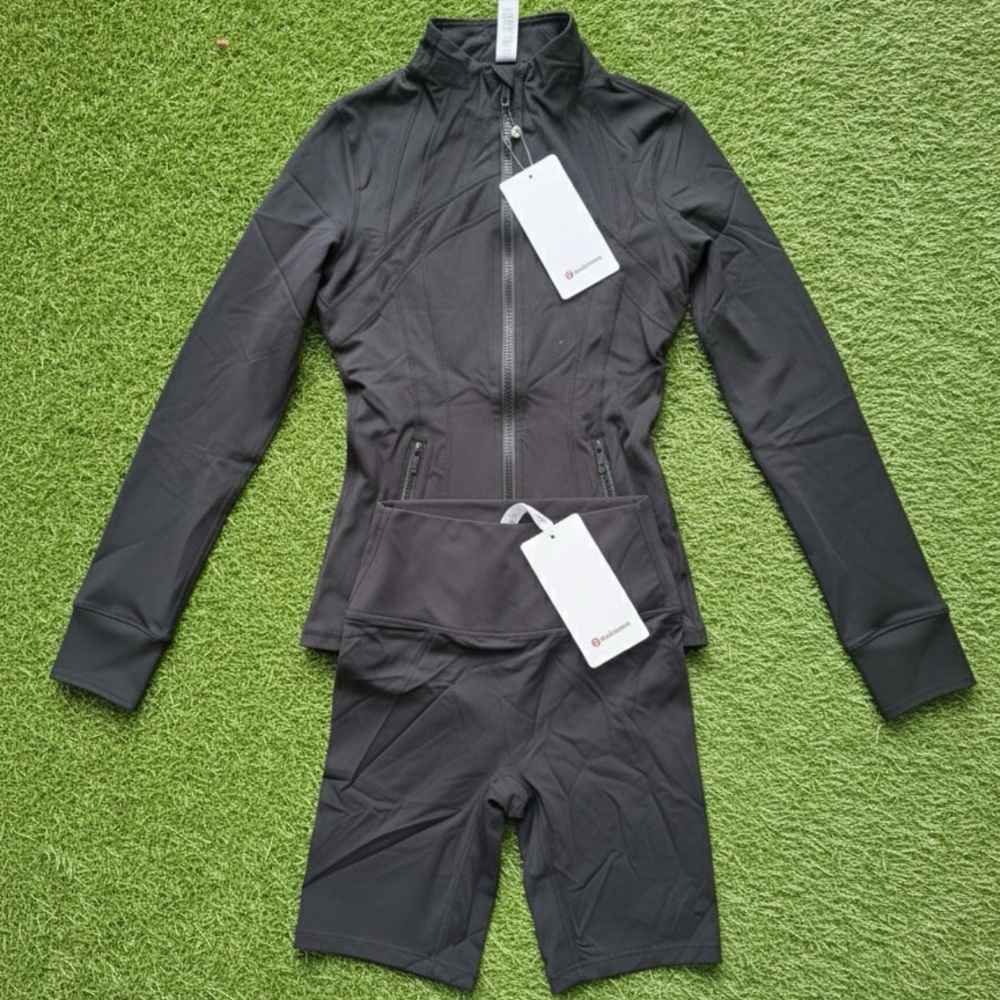 Lululemon Athletica Black Jacket and Shorts Set